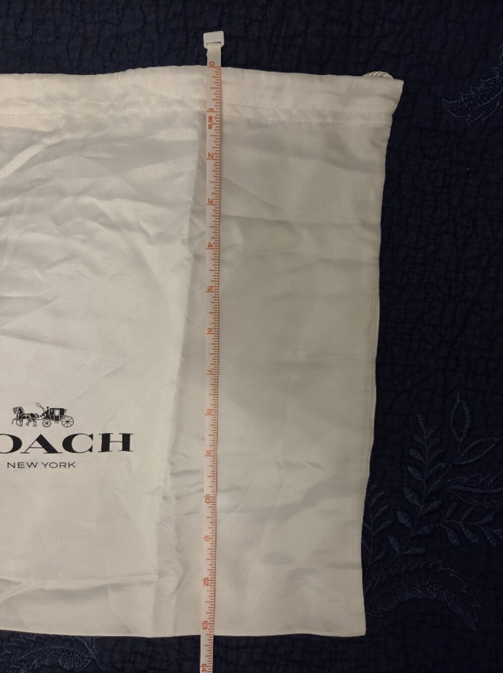 Coach White Drawstring Dust Bag with Black Logo - Picture 3 of 3